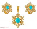 Click here to View - 22Kt Precious Stoned Pendant Set 