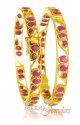 22Kt Gold Ruby Bangles - Click here to buy online - 2,061 only..