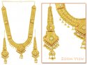 22Kt Bridal Necklace with Long Earrings - Click here to buy online - 4,648 only..