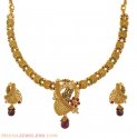 Click here to View - 22k Gold Designer Necklace Set 