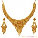 Click here to View - 22K Gold Three Piece Necklace Set 