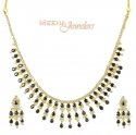 22Kt Gold Sapphire and CZ Necklace - Click here to buy online - 1,804 only..