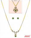 18 Kt Gold Diamond Necklace Set - Click here to buy online - 6,133 only..