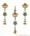 22K Pakistani Style  Pendant Set - Click here to buy online - 1,005 only..