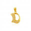 22K Gold Pendant with Initial (D) - Click here to buy online - 85 only..