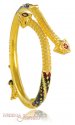 22kt Round Pipe Designer Bangle (With Enamel and Jhumki)