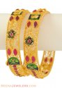 Click here to View - 22Kt Gold Ruby Bangles 
