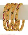 Precious Stone Bangles (set of 4) - Click here to buy online - 3,013 only..