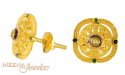 22K Gold Earrings with CZ and Meenakari - Click here to buy online - 207 only..