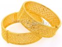 22 K Gold  Wide Bangle (Kara) Pair - Click here to buy online - 3,140 only..