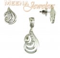 Click here to View - 18Karat White Gold Designer Pendant Set 