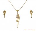 18K Fancy Diamond Pendant Set - Click here to buy online - 3,707 only..