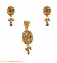Click here to View - 22K Designer Antique Pendant Set 
