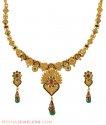 Click here to View - 22K Gold Fancy Necklace Set 