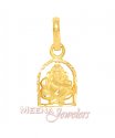 Gold Ganesh Pendant - Click here to buy online - 134 only..
