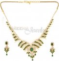 22 Kt Gold Emerald And Cubic Zircon Set - Click here to buy online - 2,116 only..