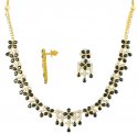 22Kt Gold Sapphire and CZ Necklace - Click here to buy online - 1,599 only..