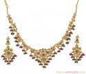 Pakistani Necklace Set with Precious Stones - Click here to buy online - 2,390 only..