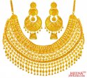 22Kt Gold Necklace Earring Set - Click here to buy online - 13,787 only..