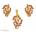 Click here to View - 22Kt Pendant Set with Ruby 
