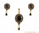 Click here to View - 22K Blue Sapphire Pendant Set 