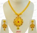 22Kt Gold Stone Pearls Necklace Set - Click here to buy online - 6,355 only..