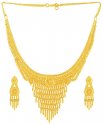 Gold Necklace and Earrings Set - Click here to buy online - 1,602 only..