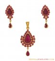 Click here to View - 22k Gold Ruby Pendant Set 