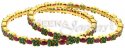 22 Kt Gold Bangles with Precious Stones - Click here to buy online - 1,467 only..
