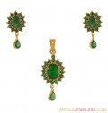 Click here to View - 22Kt Gold Pendant Set With Emerald  