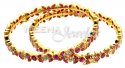 22Kt Gold Ruby Bangles with CZ - Click here to buy online - 1,726 only..
