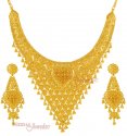 Gold Bridal Necklace Set - Click here to buy online - 3,318 only..