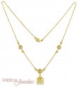Designer Gold Chain with CZ & Pearls jhumki