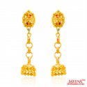 22K Gold Tri Color Jhumkas - Click here to buy online - 943 only..