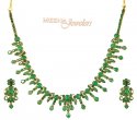 Click here to View - Gold Emerald Necklace Set 