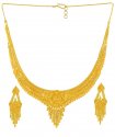 Gold Necklace and Earrings Set - Click here to buy online - 1,162 only..