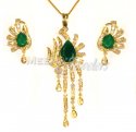 18Kt Gold Diamond Pendant Set - Click here to buy online - 7,807 only..