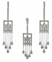 White Gold Designer Pendant Set - Click here to buy online - 1,555 only..