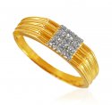 Fancy 18K Mens Diamond Ring  - Click here to buy online - 1,381 only..