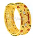 22Kt Gold Three tone Kada - Click here to buy online - 1,820 only..
