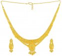 Gold Necklace and Earrings Set - Click here to buy online - 873 only..