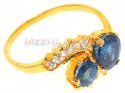 Gold Ring with Saffire & CZ - Click here to buy online - 184 only..