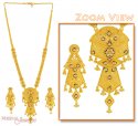 22K Gold Long Patta set with Stones