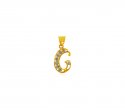 22Kt Gold Pendant with Initial(C) - Click here to buy online - 170 only..