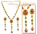 Click here to View - 22K Gold Antique Necklace Set 