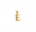 22Kt Gold Pendant with Initial(E) - Click here to buy online - 146 only..