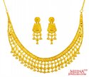 22karat Gold Necklace Earring Set - Click here to buy online - 3,458 only..