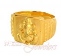 22k Gold ring with Lord Ganesh - Click here to buy online - 694 only..