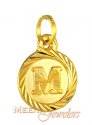 22Kt Initial Pendant (M) - Click here to buy online - 52 only..