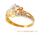 22K Fancy Solitaire Studded Ring 
